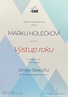 Český horolezecký svaz udělil ocenění za nejlepší Výstup roku 2024